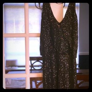 Black sparkle dress.